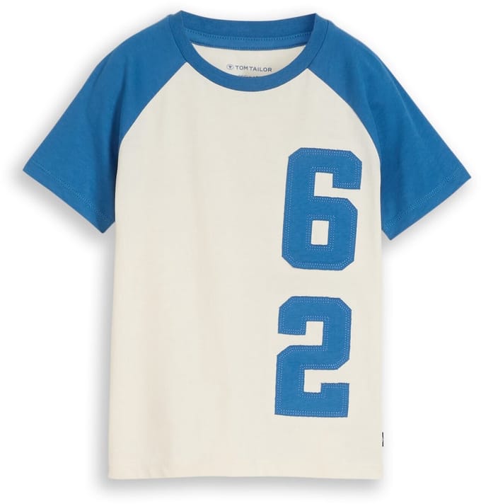 Tom Tailor - Raglan T-shirt van katoen - Maat 128/134 - Wool White