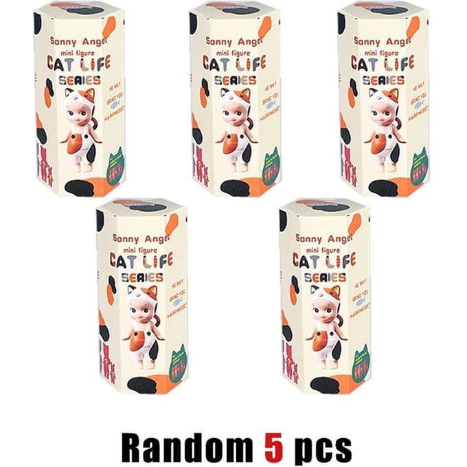 S Angel Kleine Engelpop Kat Leven Serie Blind Box Pop Sleutelhanger Hanger Handgemaakte Hanger Cadeaus white