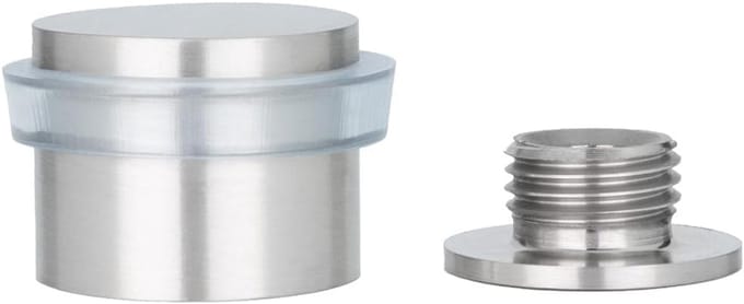 Zelfklevende Deurstopper met Schroefmontage | Transparant Rubber en RVS | Inclusief Montagepakket