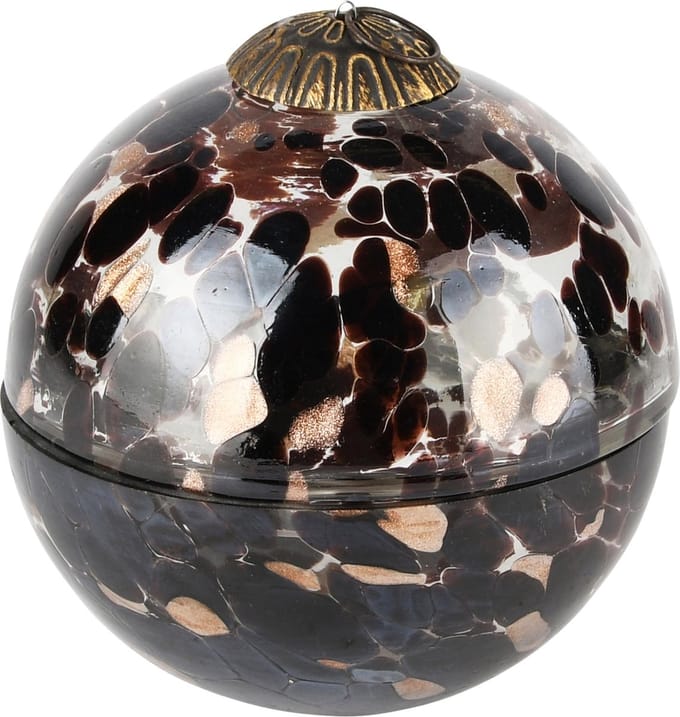 Dekoratief | Kerstbal pot m/deksel 'Blurred Brown', glas, 13x13x14cm | A238005