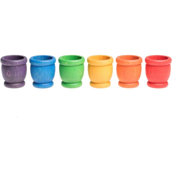 Grapat regenboog kuipjes mate 6 stks 10 mnd+