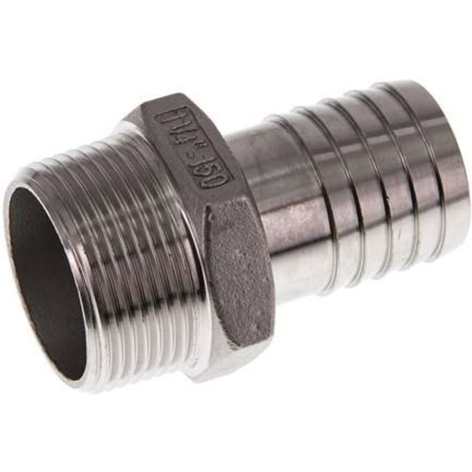 R 1 1/4'' Buitendraad x 32mm RVS Slangpilaar 16 Bar