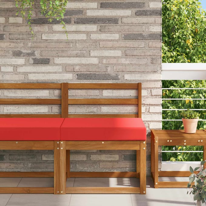 vidaXL - Buitenbankkussen - Polyester - Rood - 60 - x - 60 - cm
