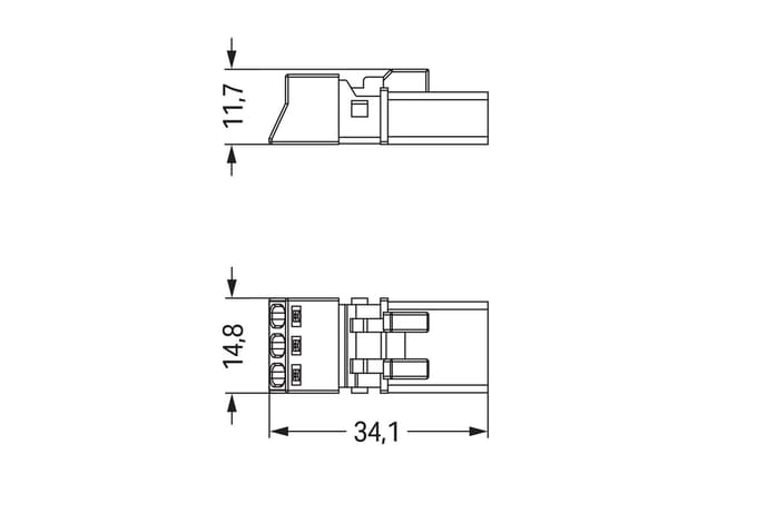 Wago 890-213 3-Pool Mini Connector Zwart - 890-213 [2 Stuks]