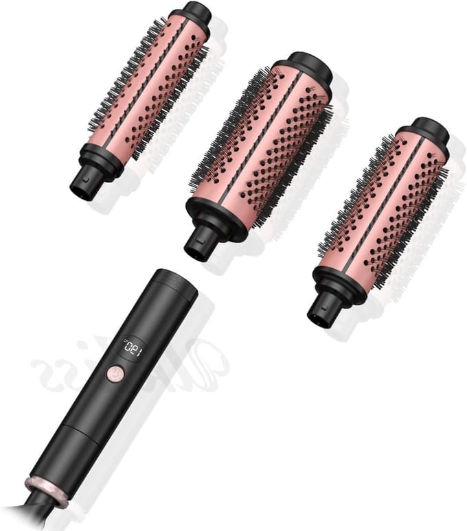 Heteluchtborstel Set - 3-in-1 Styling - Haar Stijlen - LCD Temperatuur - 30/38/45 mm - Zwart