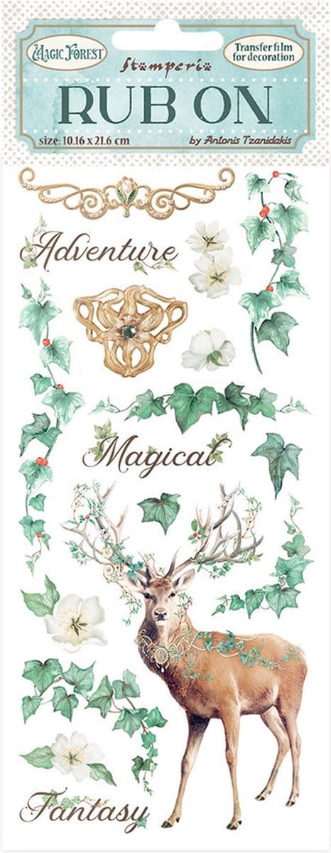 Stamperia - Magic Forest Rub-On 4x8,5 Inch Deer (DFLRB20)