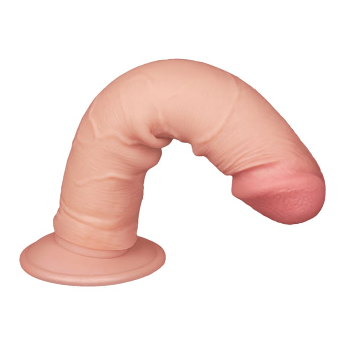LoveToy - Dildo - Glijdende Huid Dildo 20 cm - Diameter 3.8 cm - Lichte Beige