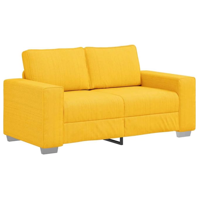vidaXL - Loveseat - Sofa - Lichtgeel - 160x77x82 - cm - Corduroy - Stof
