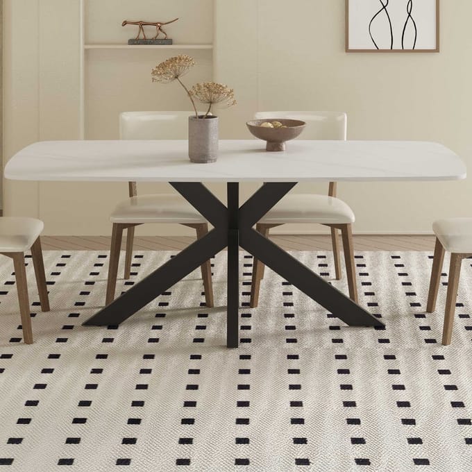 Eettafel Apollo | 180 x 90 x 76 cm | imitatie marmer