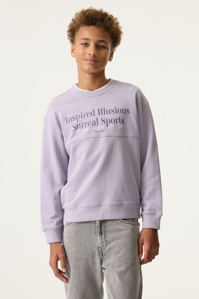 GARCIA Jongens Tekst Print Sweater Paars Lange mouw
