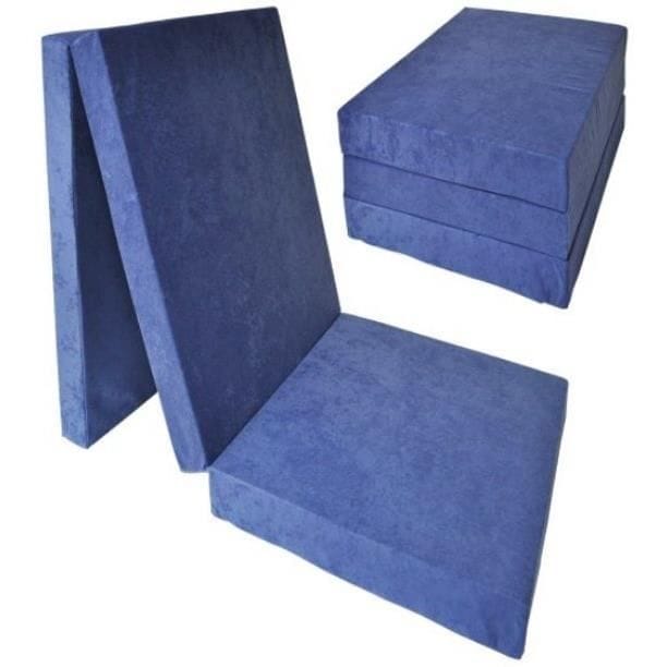 Vouwmatras - 1 persoons - 195x80x15 cm - blauw