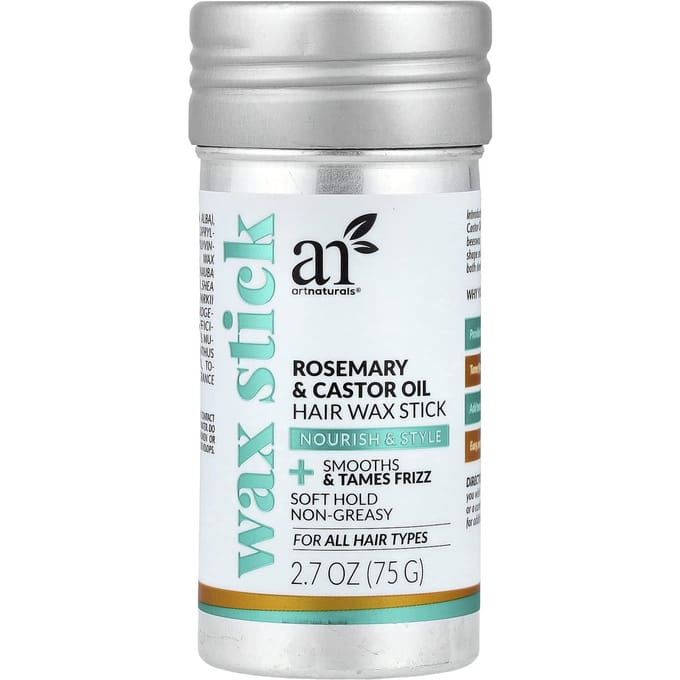 Rozemarijn & Ricinusolie Haarwax Stick, Voor Alle Haartypes, 2,7 oz (75 gr)