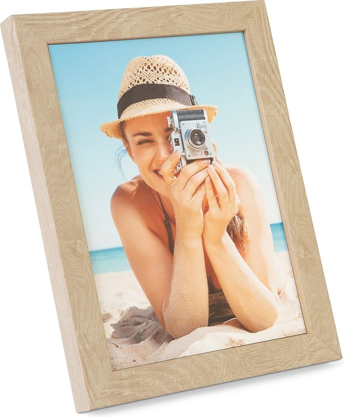 Fotolijst 20x25cm, naturel. Hout, plat profiel. GB 02852