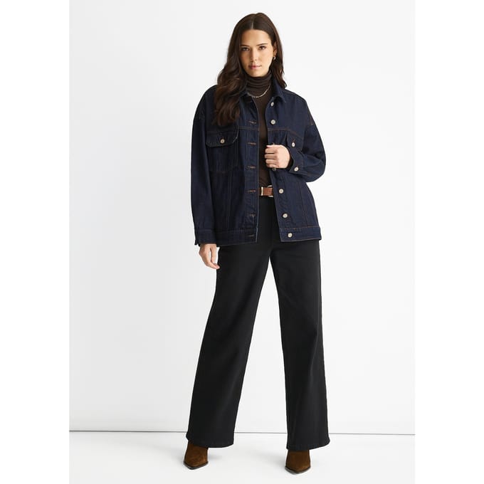Donker indigo denim truckerjack