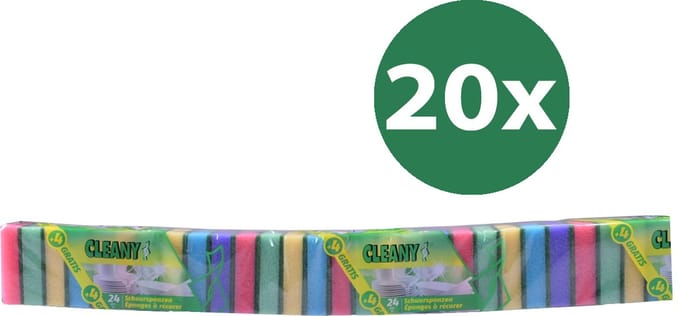 Cleany schuursponsjes 20 x 28 Stuks - Family Pack - 560 Stuks