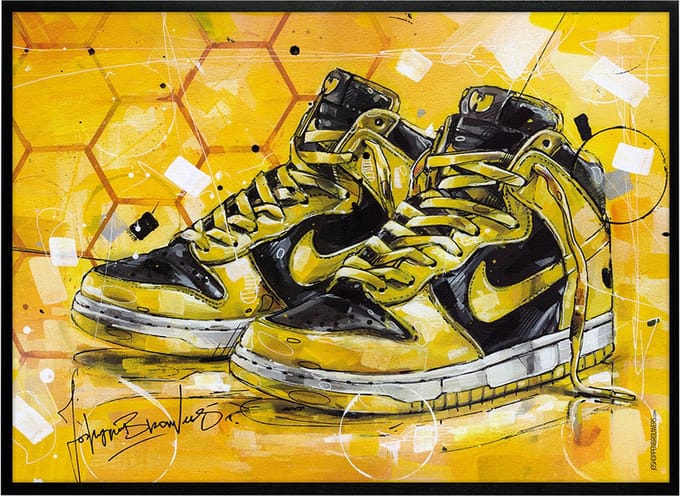Sneaker print Wu-Tang LE 71x51 cm *ingelijst & gesigneerd