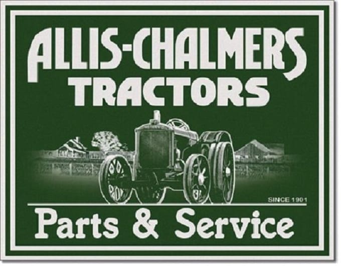 Allis- Chalmers P&S.   Metalen wandbord 31,5 x 40,5 cm.