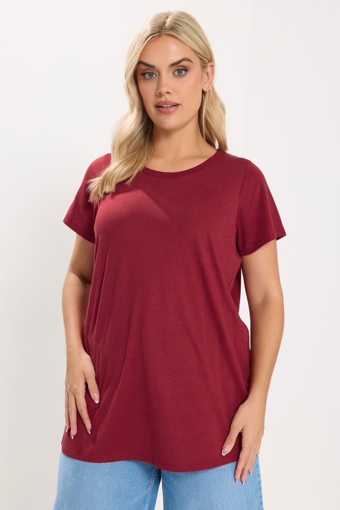 Yours 3 Pack Botergele En Bordeauxrode Basic Tshirts Size 42