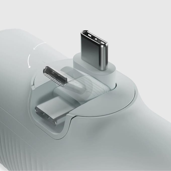 Batterie externe EcoPower 5000 mAh 10W avec port USB-C intégré - gris