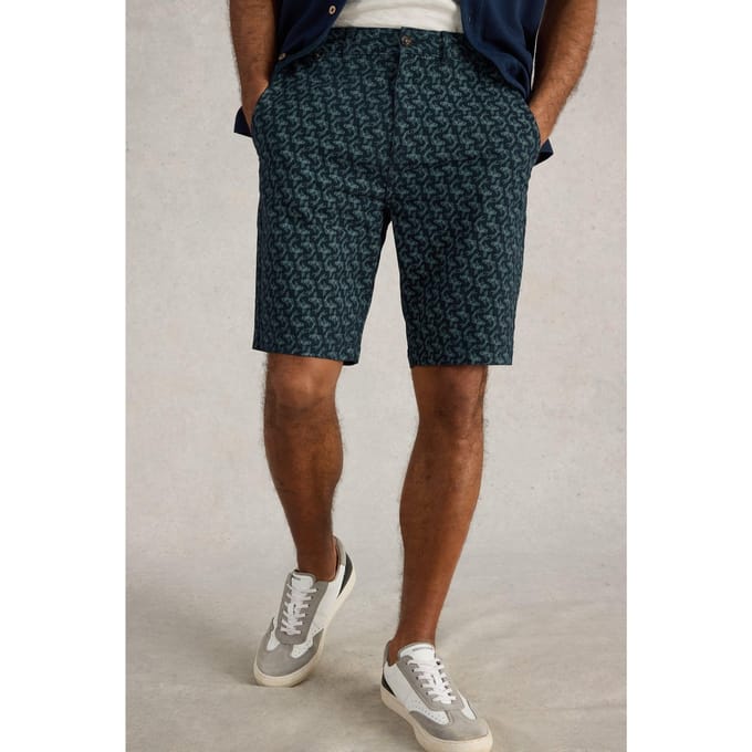 White Stuff Fish Printed Chino Short Navy Print Größe: W38 REGULAR | Kurze Sporthosen Outlet | Herren | Blau