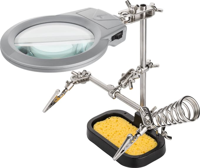 Fixpoint Third hand soldering Ondersteuning with magnifier and h