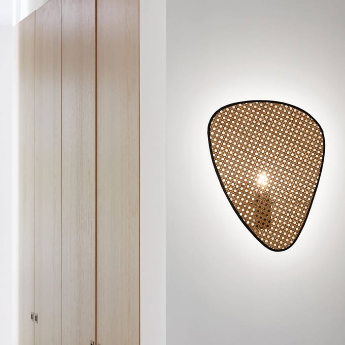 MARKET SET wandlamp Screen, 42 cm hoog, naturel, rotan