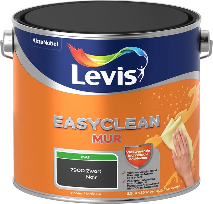 Levis - Easyclean Mur Mat - Zwart - 2,5 L