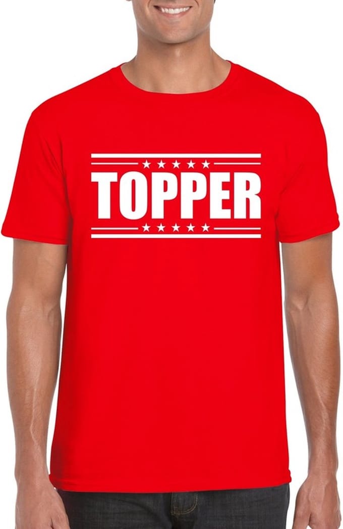 Topper t-shirt rood heren XXL