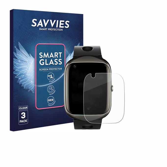 3 Stuks Savvies Screenprotector - geschikt voor ABUBU SmartWatch PBL2 - beschermfolie glas transparant
