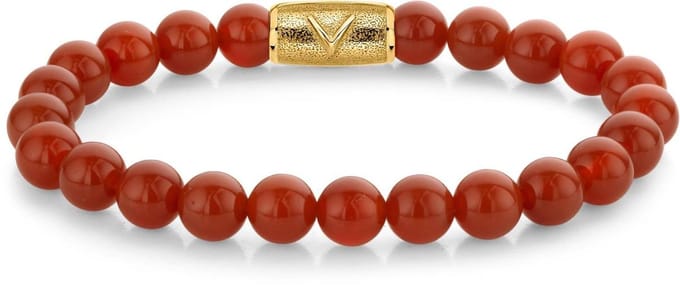 Rebel & Rose Red Agate Gold - 8mm RR-8DV06-G-19 cm