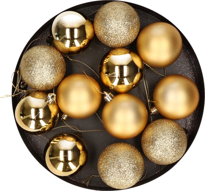 Cosy & Trendy Kerstballen - 12x - 6 cm - goudkleurig - - Mat/glans - Onbreekbare plastic