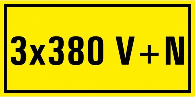 3 x 380 v+n sticker 100 x 50 mm