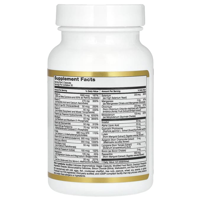 California Gold Nutrition, Dagelijkse Multivitamine, 60 Plantaardige Capsules