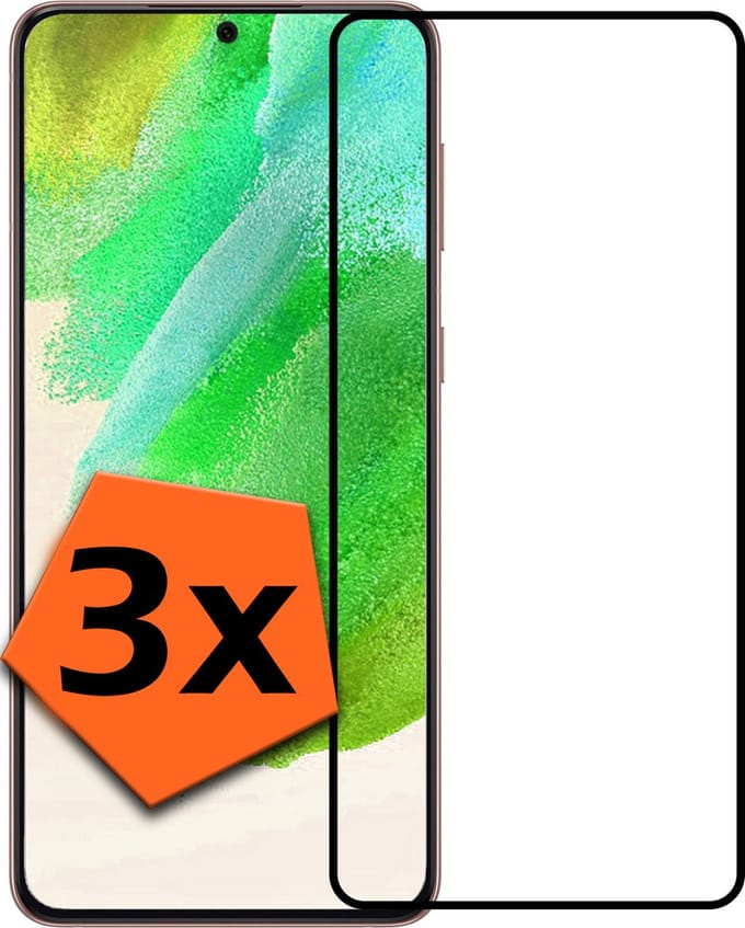 Screenprotector - 3 Stuks - Geschikt voor Samsung Galaxy S21 FE - Full Cover - Gehard Glas - Beschermglas - Tempered Glass - Screen Protector