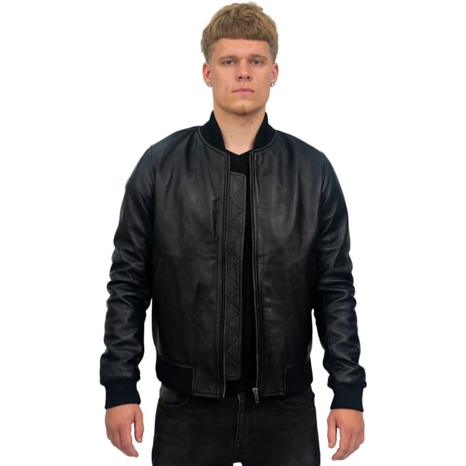 Heren retro varsity leren bomberjack-Pretoria