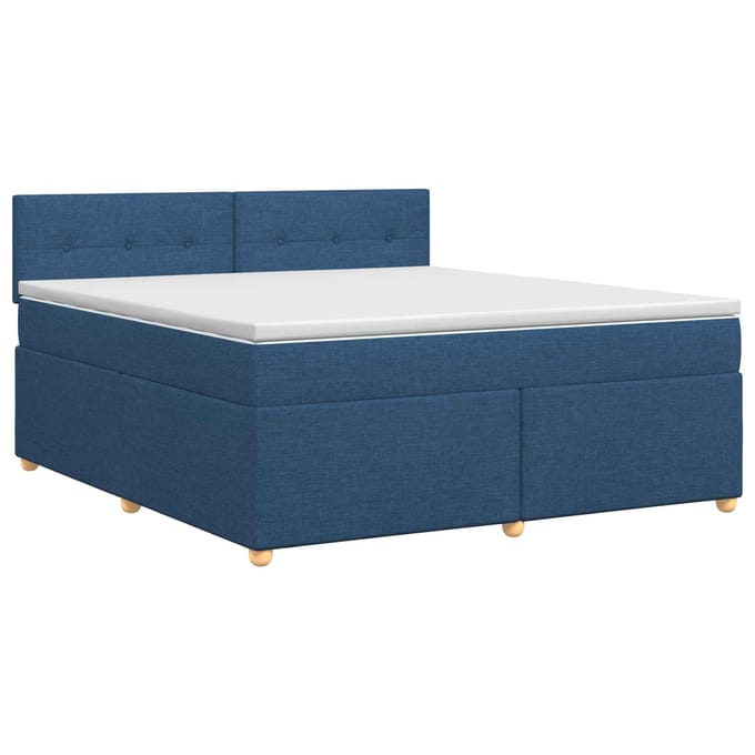 vidaXL - Boxspringbed - met - matras - met - hoofdeinde - Blauw - 140 - x - 190 - cm - Stof