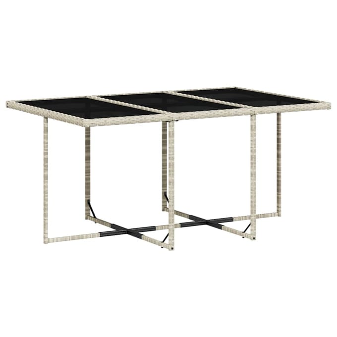 vidaXL - 11-delige - Tuinset - met - kussens - poly - rattan - lichtgrijs
