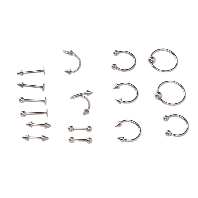 Ensemble de clous de nez Acier Inoxydable Exquis Formes Différentes Sûr Lissage Surfaces Polies Nez or
