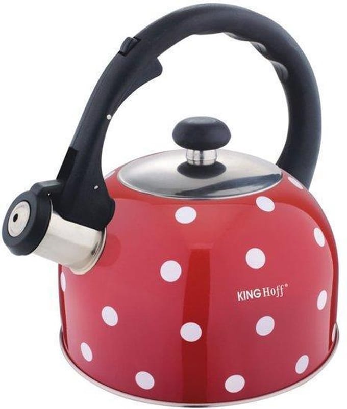 Kinghoff Fluitketel rood stippel - 2,6 l