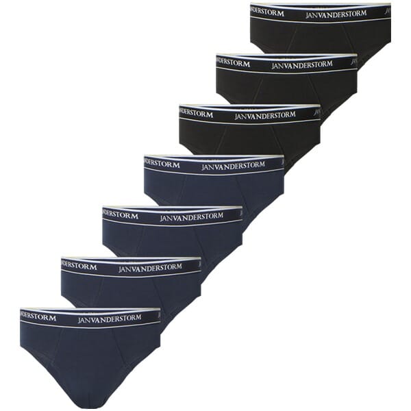 pak van 7 slips RIKBEN zwart donkerblauw