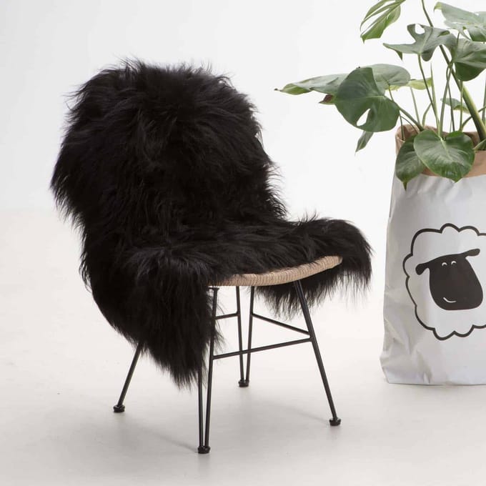 SHEEPY® | Schapenvacht | Svèn (Zwart) S (90-100cm) - Sheepy.cc