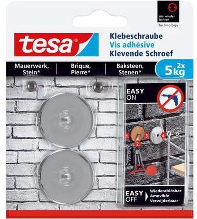 Tesa klevende schroef voor baksteen en steen