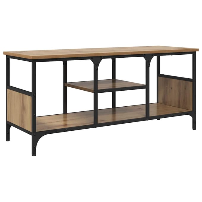 vidaXL TV-kast 100 x 35 x 45 cm Artisan Eiken Gemonteerd hout en ijzer