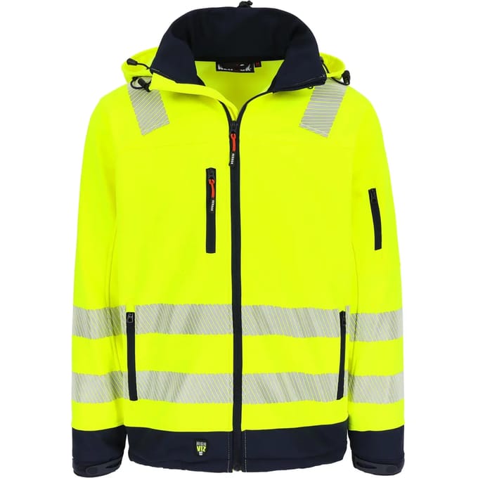 Herock Gregor High Viz Softshell jack HV (1902) - Fluor geel | Donkerblauw - M