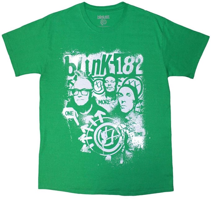 Blink-182 - One More Time Spray Paint Heren T-shirt - XL - Groen