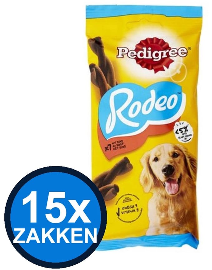 15x Pedigree - Rodeo Rund - Hondenvoer Snacks - 123 g
