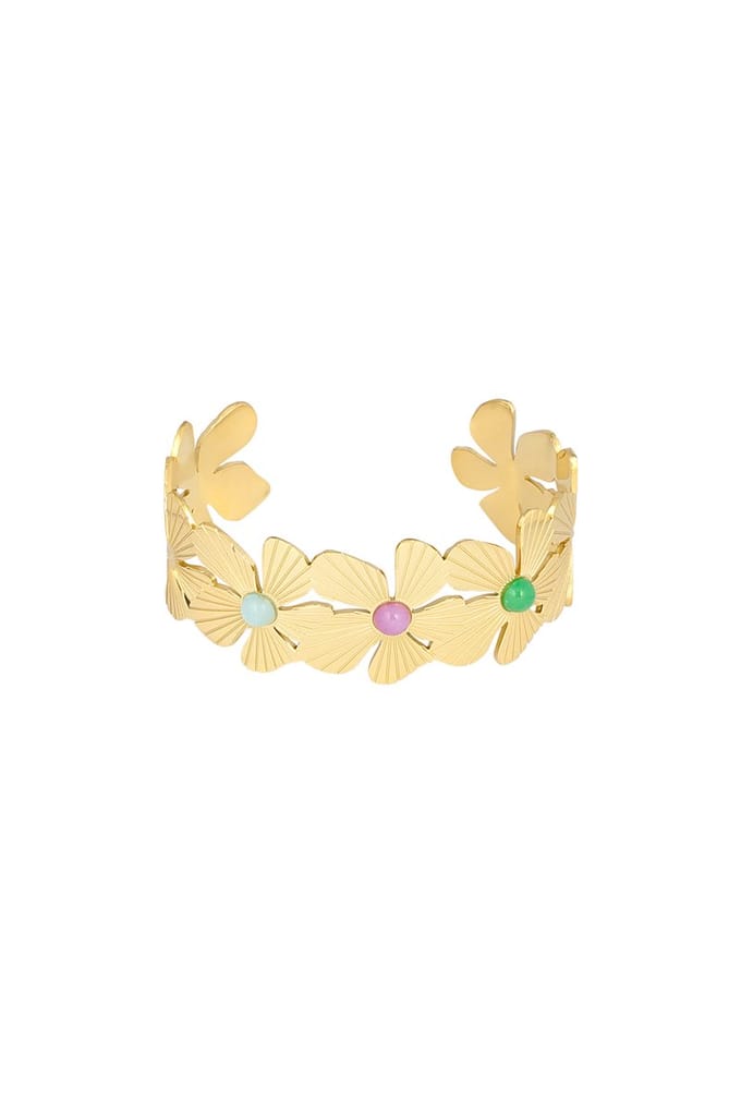 Bohemian eiland bloemen armband - Goud