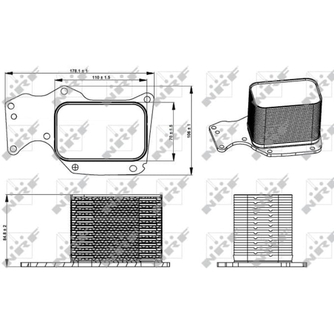 Olie radiator, motorolie NRF 31284