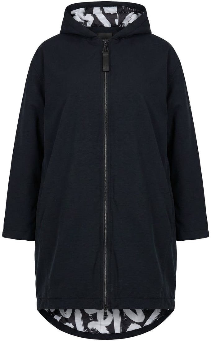 Ulla Popken - Dames - HYPRAR functionele parka capuchon waterafstotend - Zwart - Maat 58+