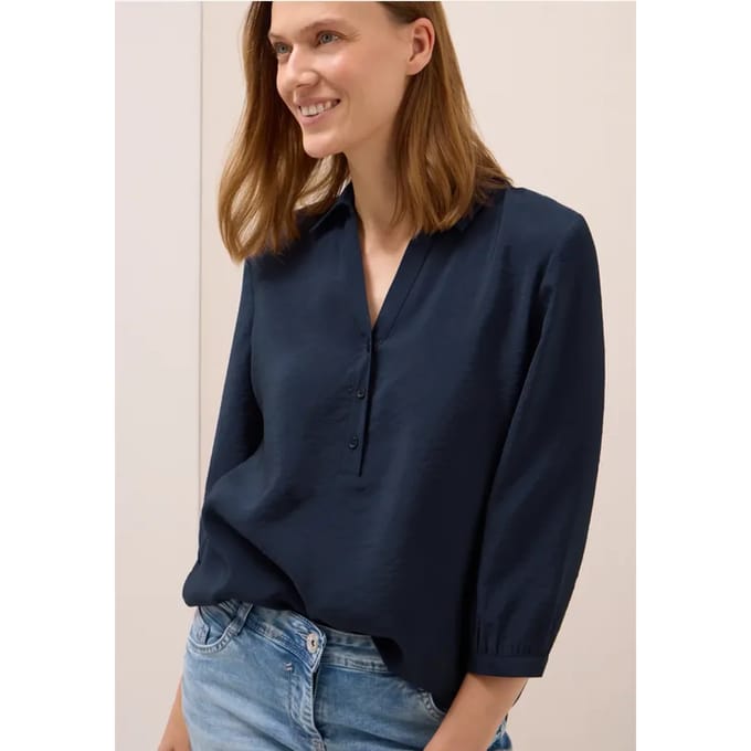 Lange blouse in effen kleur